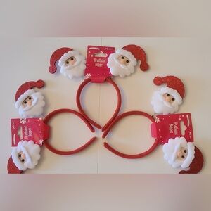 Festive Red Santa Headband for Women & Girls set of 3
